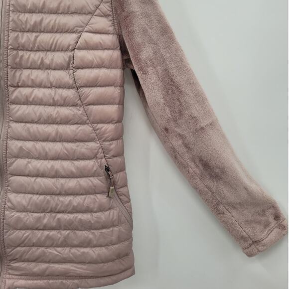 HP Fuzzy Mauve Pink Quilted Terry Cloth Zip Up Jacket - Picture 8 of 13